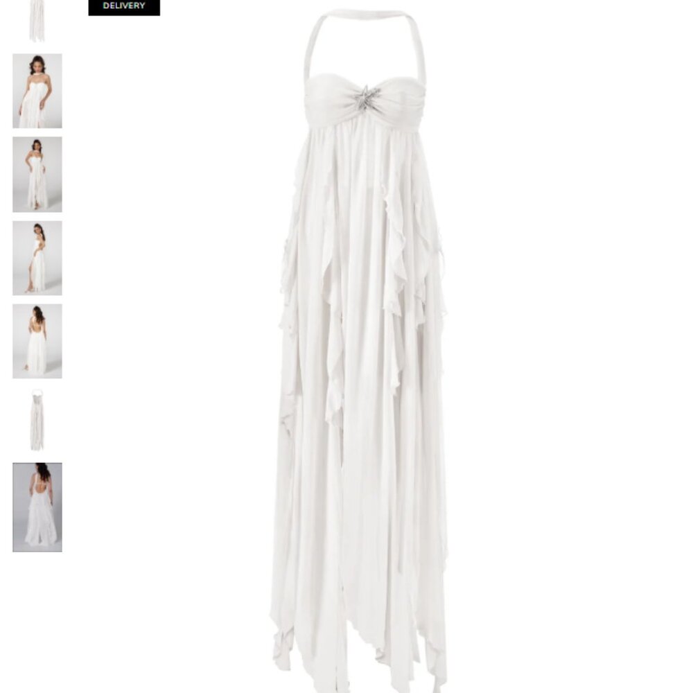 Nana Jacqueline - Mariah Dress - White Maxi - Size XS